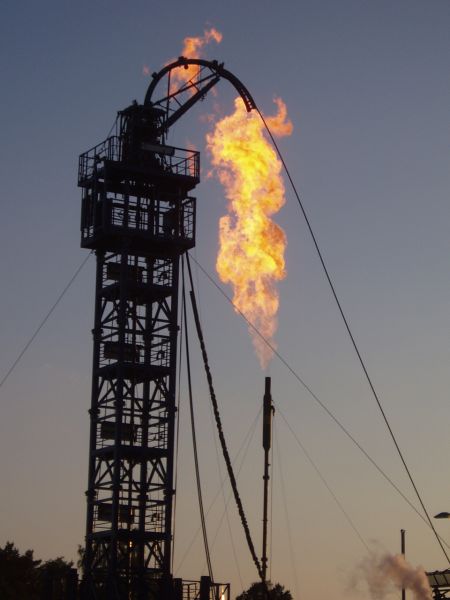Erdgas wied abgefackelt