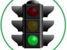 Kathegoriesymbol für Verkehr zeigt ene grüne Ampel